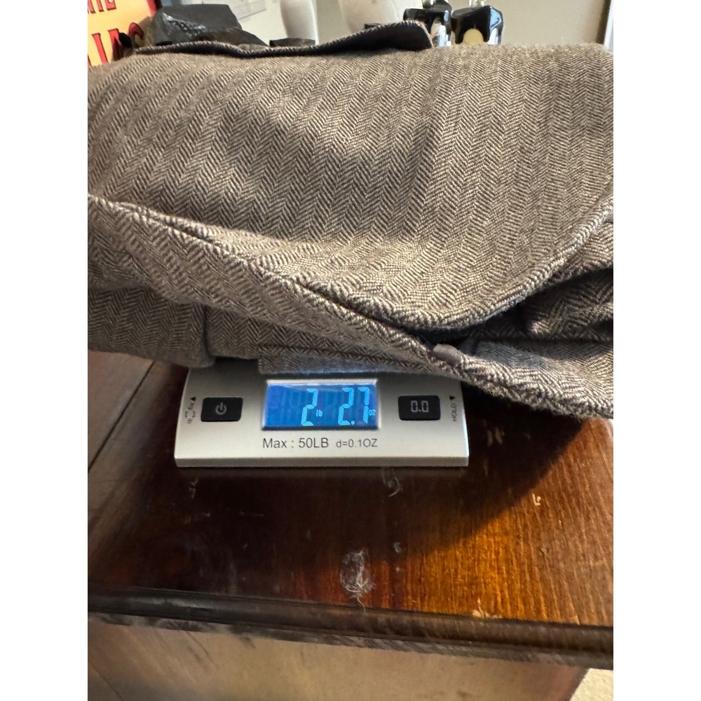 Tasso Elba Mens Herringbone Tweed Safari Sports Coat Blazer Grey Brown 3 Button - Picture 10 of 13